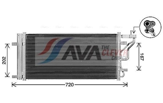 Condenser, air conditioning HY5577D Ava Quality Cooling