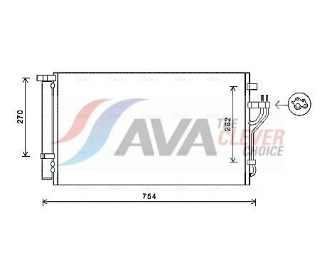 Condenser, air conditioning HYA5279D Ava Quality Cooling, Image 2