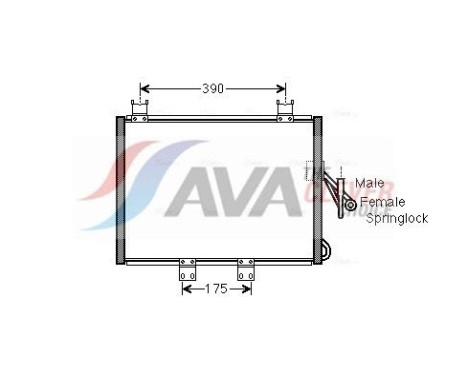 Condenser, air conditioning JEA5048 Ava Quality Cooling