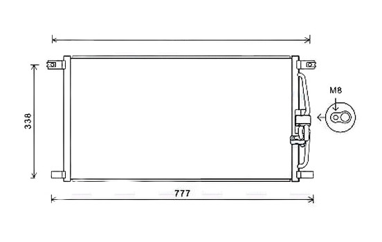 Condenser, air conditioning JR5004 Ava Quality Cooling