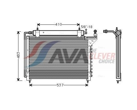 Condenser, air conditioning JR5020D Ava Quality Cooling, Image 2