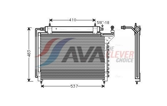 Condenser, air conditioning JR5020D Ava Quality Cooling, Image 2