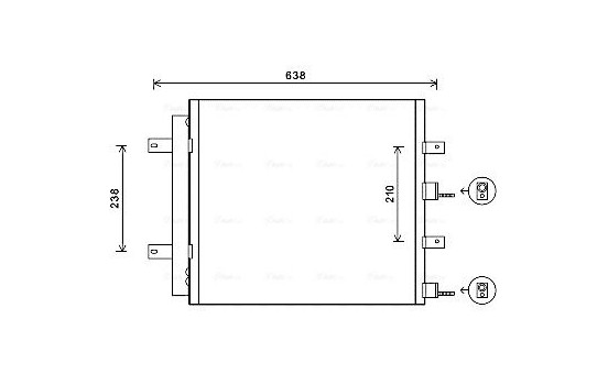 Condenser, air conditioning JR5051D Ava Quality Cooling