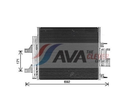 Condenser, air conditioning JR5059D Ava Quality Cooling, Image 2