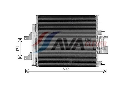 Condenser, air conditioning JR5059D Ava Quality Cooling, Image 2
