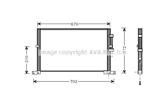 Condenser, air conditioning JRA5032 Ava Quality Cooling, Image 2