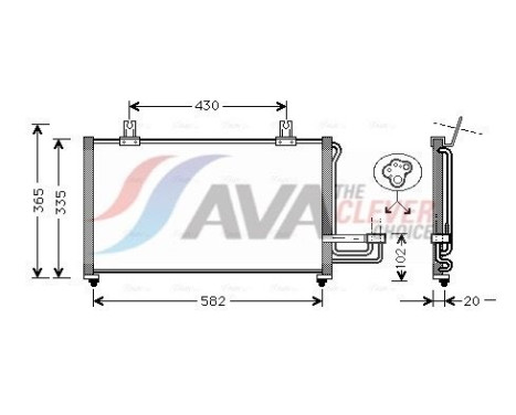 Condenser, air conditioning KA5013 Ava Quality Cooling, Image 2