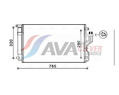 Condenser, air conditioning KA5153D Ava Quality Cooling, Image 2