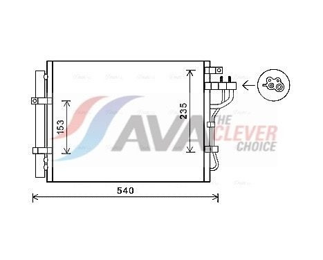 Condenser, air conditioning KA5188D Ava Quality Cooling, Image 2