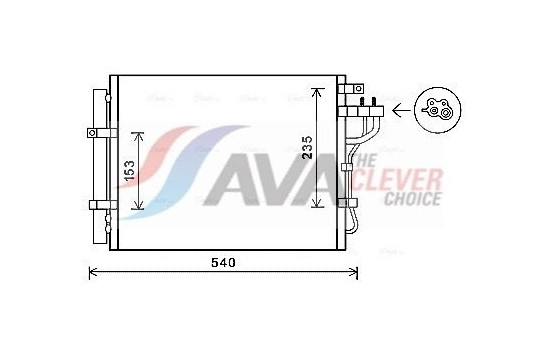 Condenser, air conditioning KA5188D Ava Quality Cooling, Image 2