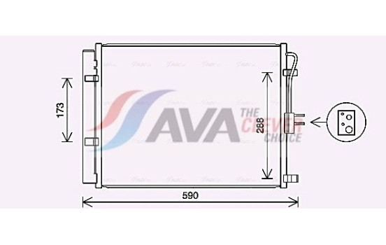 Condenser, air conditioning KA5286D Ava Quality Cooling