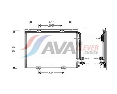 Condenser, air conditioning MS5232 Ava Quality Cooling, Image 2