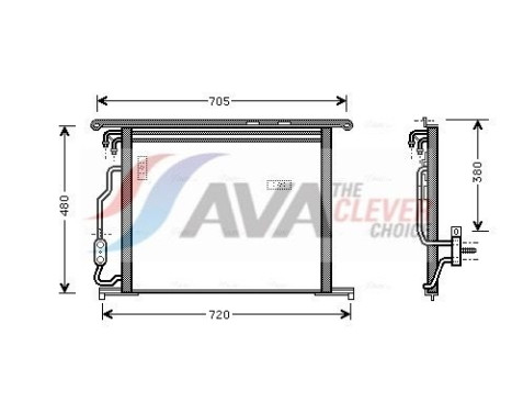 Condenser, air conditioning MSA5280 Ava Quality Cooling, Image 2