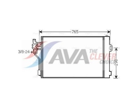Condenser, air conditioning MSA5484D Ava Quality Cooling, Image 2