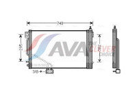 Condenser, air conditioning MSA5493D Ava Quality Cooling