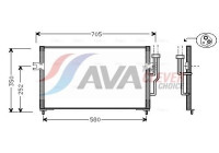 Condenser, air conditioning MT5100 Ava Quality Cooling