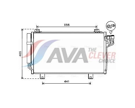 Condenser, air conditioning MZ5261D Ava Quality Cooling, Image 2