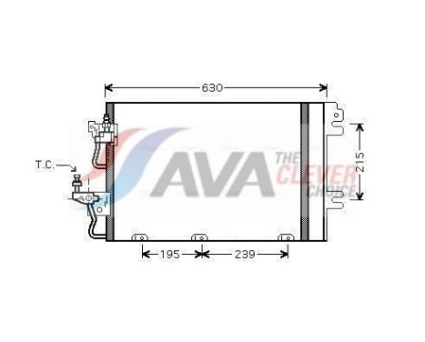 Condenser, air conditioning OL5366D Ava Quality Cooling, Image 2