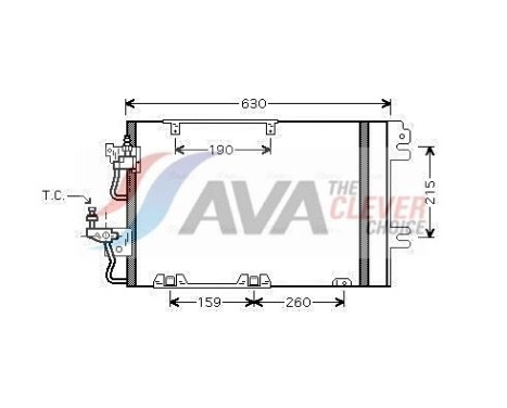 Condenser, air conditioning OL5367D Ava Quality Cooling, Image 2