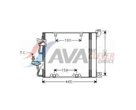 Condenser, air conditioning OL5368D Ava Quality Cooling, Image 2