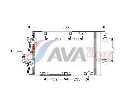Condenser, air conditioning OL5384D Ava Quality Cooling, Image 2