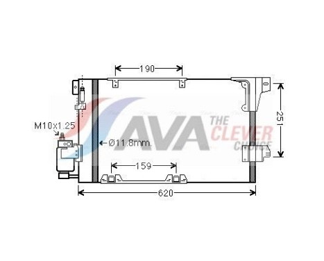 Condenser, air conditioning OLA5251D Ava Quality Cooling, Image 2