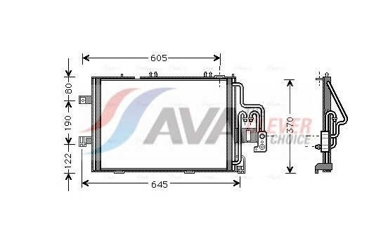 Condenser, air conditioning OLA5307 Ava Quality Cooling
