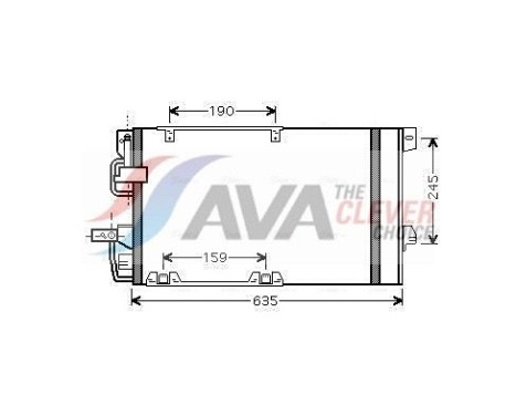 Condenser, air conditioning OLA5326D Ava Quality Cooling, Image 2