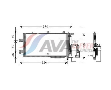 Condenser, air conditioning OLA5370D Ava Quality Cooling, Image 2