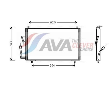 Condenser, air conditioning PE5182 Ava Quality Cooling, Image 2