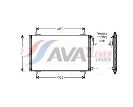 Condenser, air conditioning PE5191 Ava Quality Cooling, Image 2