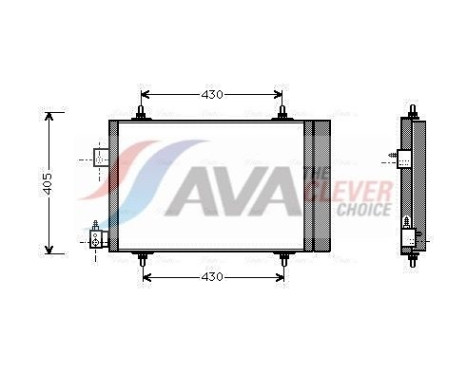 Condenser, air conditioning PEA5193D Ava Quality Cooling