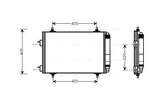 Condenser, air conditioning PEA5209D Ava Quality Cooling