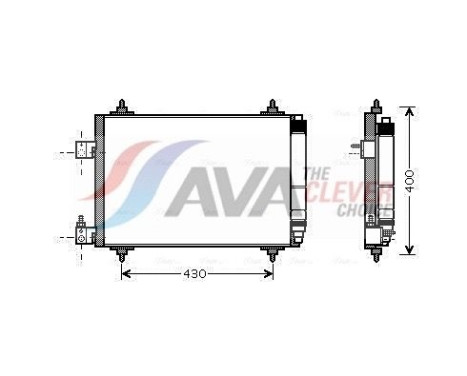 Condenser, air conditioning PEA5286D Ava Quality Cooling, Image 2