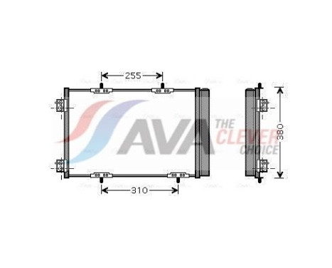 Condenser, air conditioning PEA5291D Ava Quality Cooling, Image 2