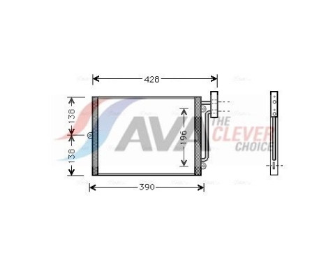 Condenser, air conditioning PRA5038 Ava Quality Cooling, Image 2