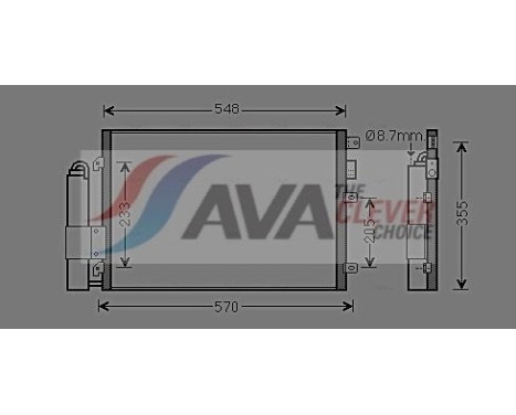 Condenser, air conditioning RTA5275D Ava Quality Cooling, Image 2