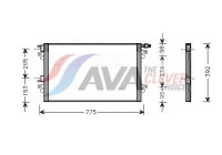 Condenser, air conditioning RTA5280 Ava Quality Cooling