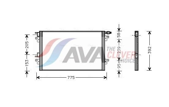 Condenser, air conditioning RTA5280 Ava Quality Cooling