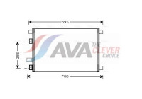 Condenser, air conditioning RTA5305 Ava Quality Cooling