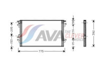 Condenser, air conditioning RTA5366 Ava Quality Cooling