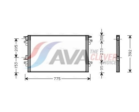 Condenser, air conditioning RTA5366 Ava Quality Cooling
