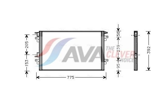 Condenser, air conditioning RTA5366 Ava Quality Cooling