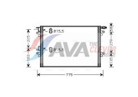 Condenser, air conditioning RTA5382 Ava Quality Cooling