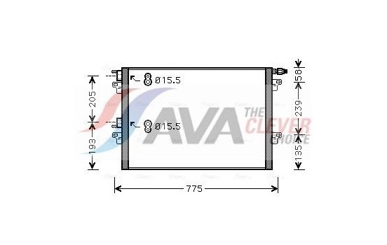 Condenser, air conditioning RTA5382 Ava Quality Cooling