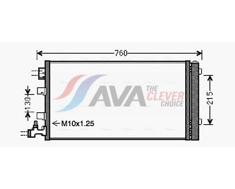 Condenser, air conditioning RTA5449D Ava Quality Cooling, Image 2