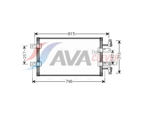 Condenser, air conditioning RTA5451 Ava Quality Cooling, Image 2