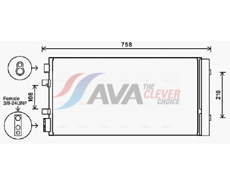 Condenser, air conditioning RTA5483D Ava Quality Cooling, Image 2