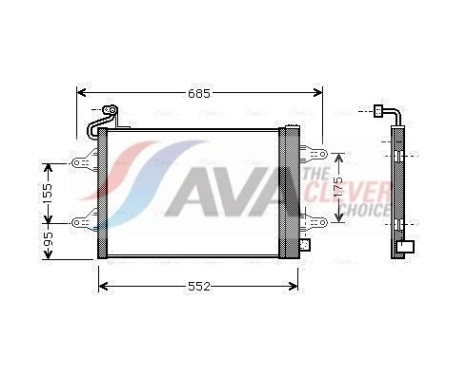 Condenser, air conditioning SAA5007D Ava Quality Cooling, Image 2