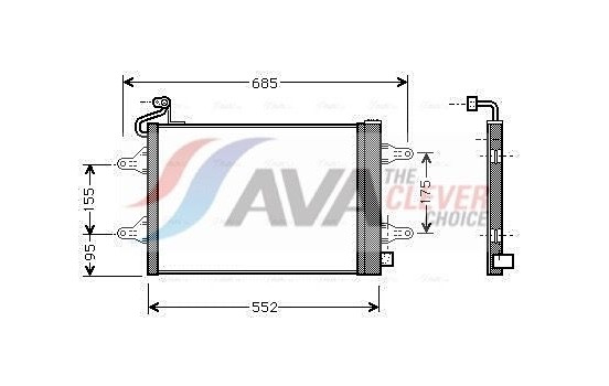 Condenser, air conditioning SAA5007D Ava Quality Cooling, Image 2